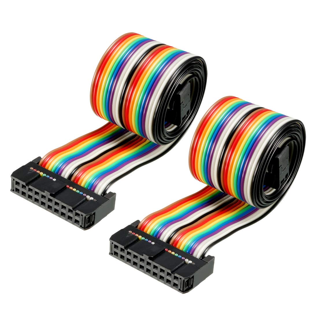 sourcing map 2pcs Ruban multicolore IDC 20 broches fil télévision souple 48cm 2,54mm