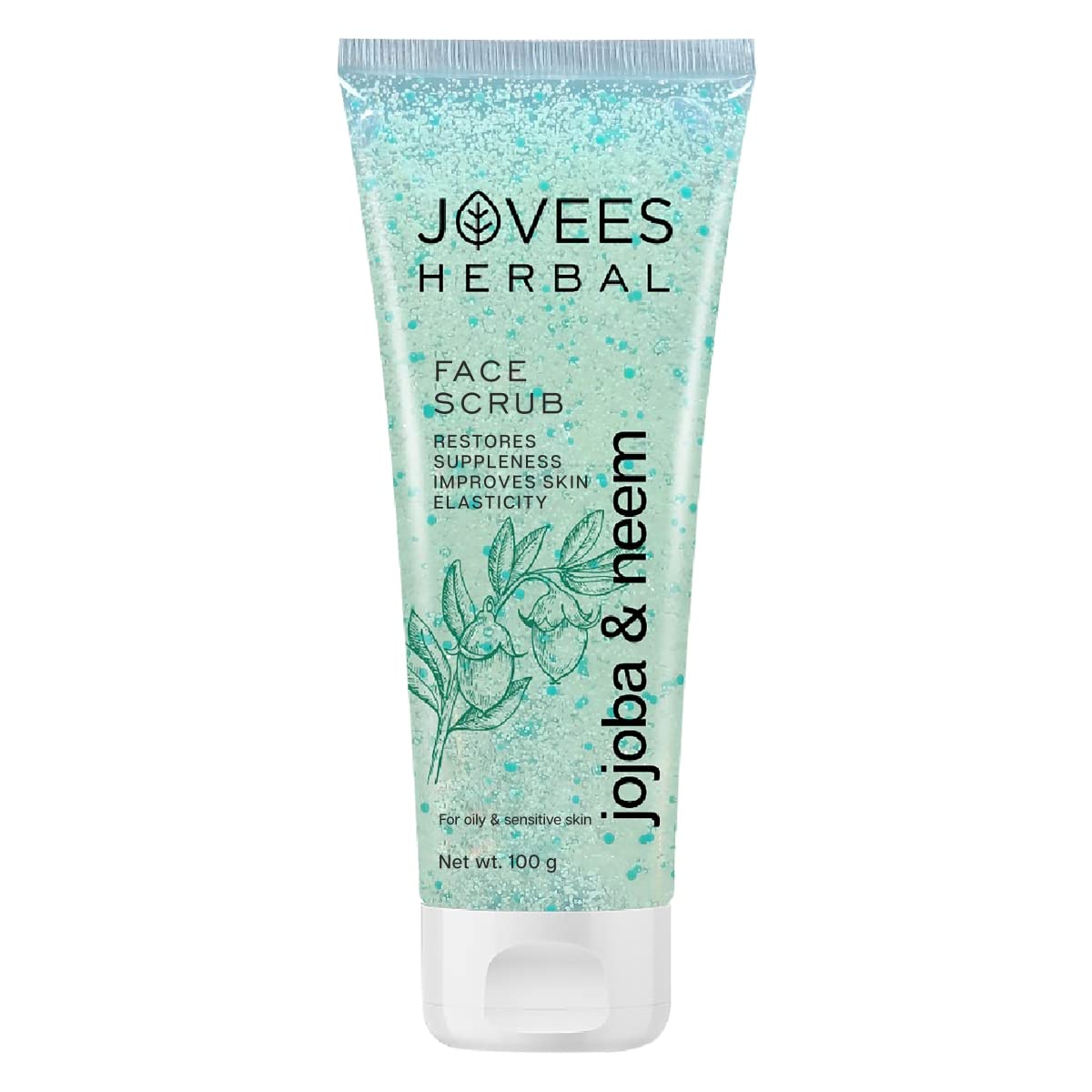 Buy Jovees Herbal Jojoba & Neem Face Scrub For Oily and Sensitive Skin, 100g Improves Skin
