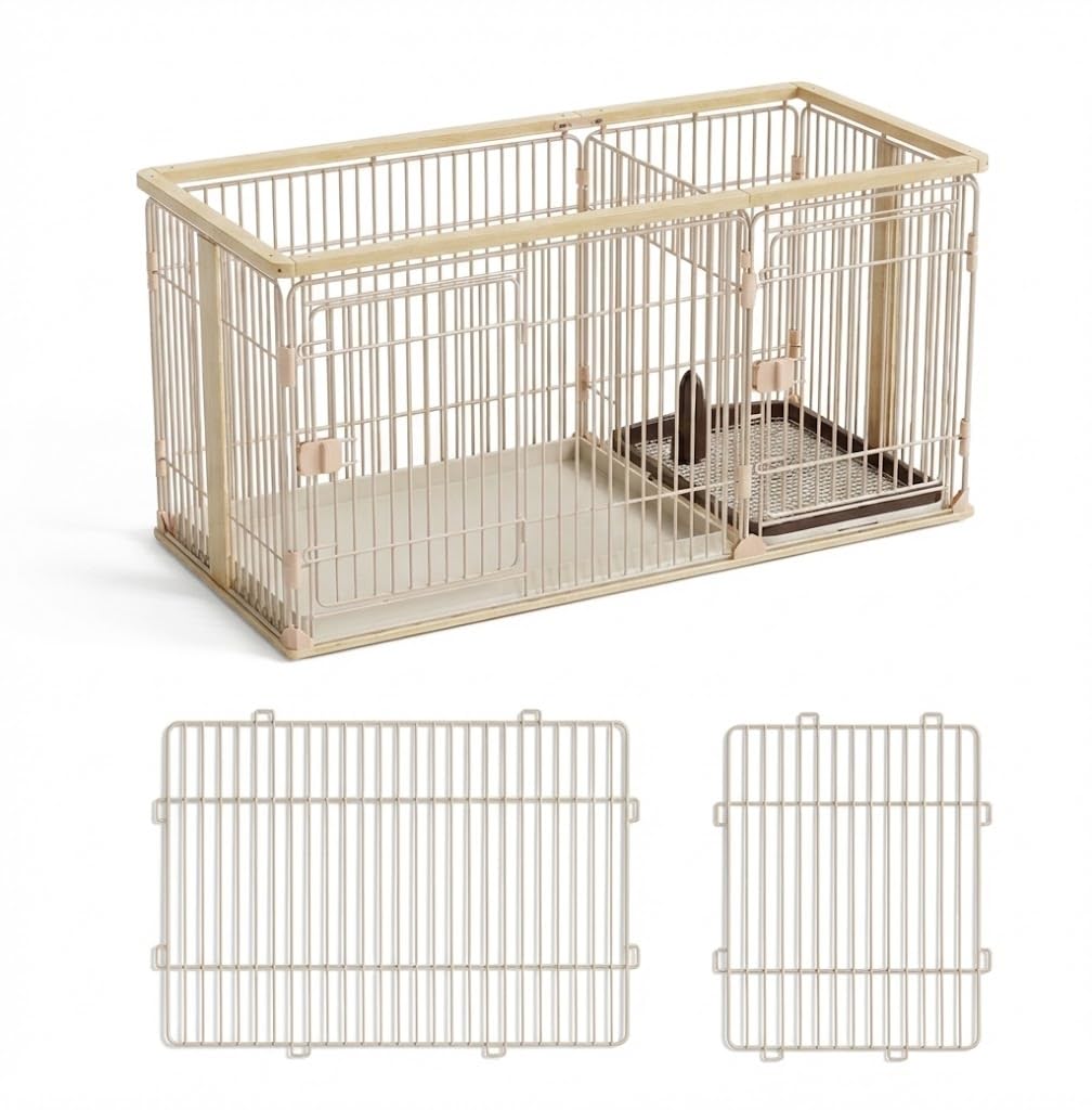 Amazon.co.jp: N&S ペットケージ 屋根付き トイレ付き トイレ分離型