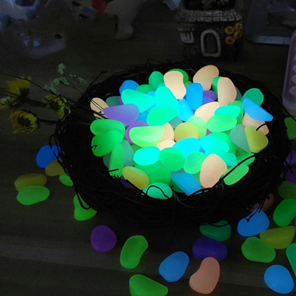 Guijarros que brillan en la oscuridad, Piedras luminosas que brillan en la oscuridad - Guijarros de jardín(Blue)