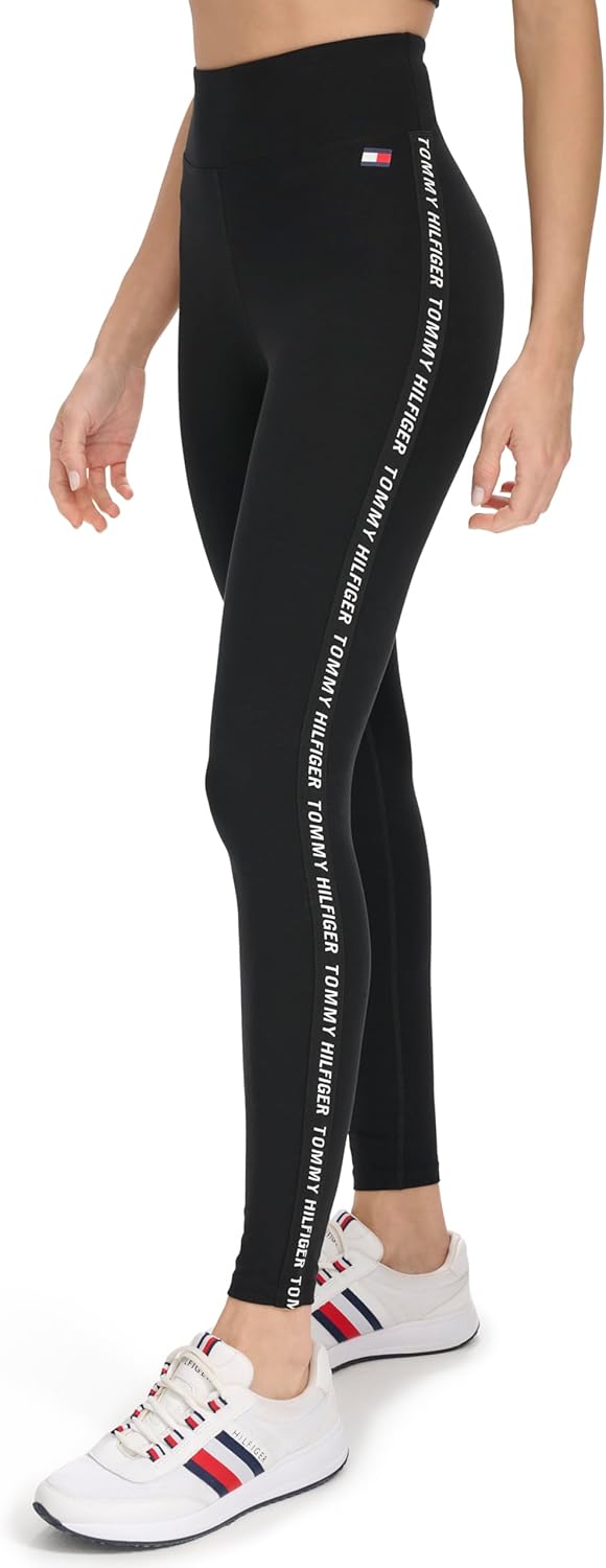 Tommy Hilfiger Womens Logo Tape High Waist Performance Legging - Image 5