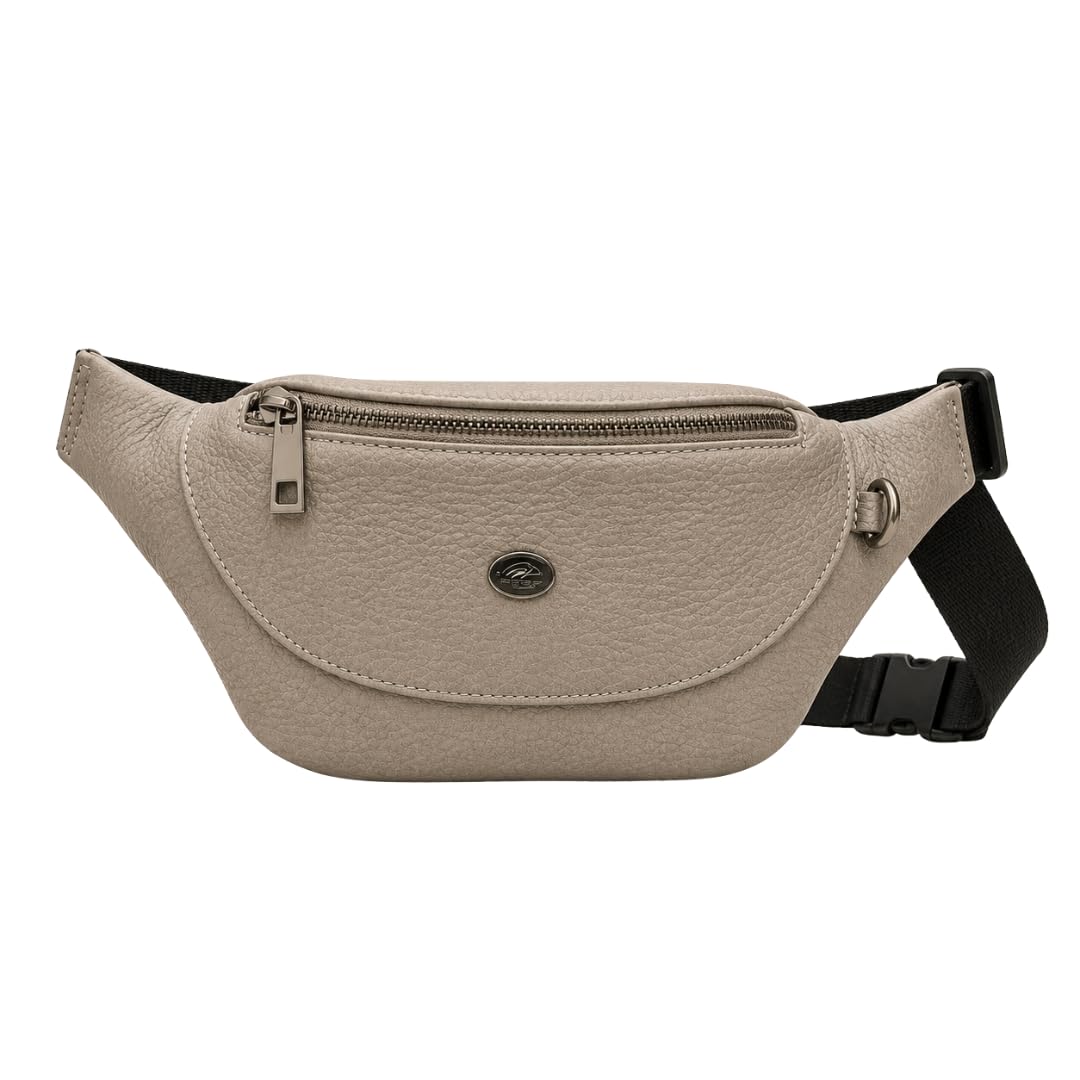 Adjustable Waist Bag for Men & Women | Genuine Leather Crossbody Shoulder Bag | Travel, Office, Everyday Use | L 9.4 x W 5.5 x H 2.8 inches (Silver/GP)-image-20