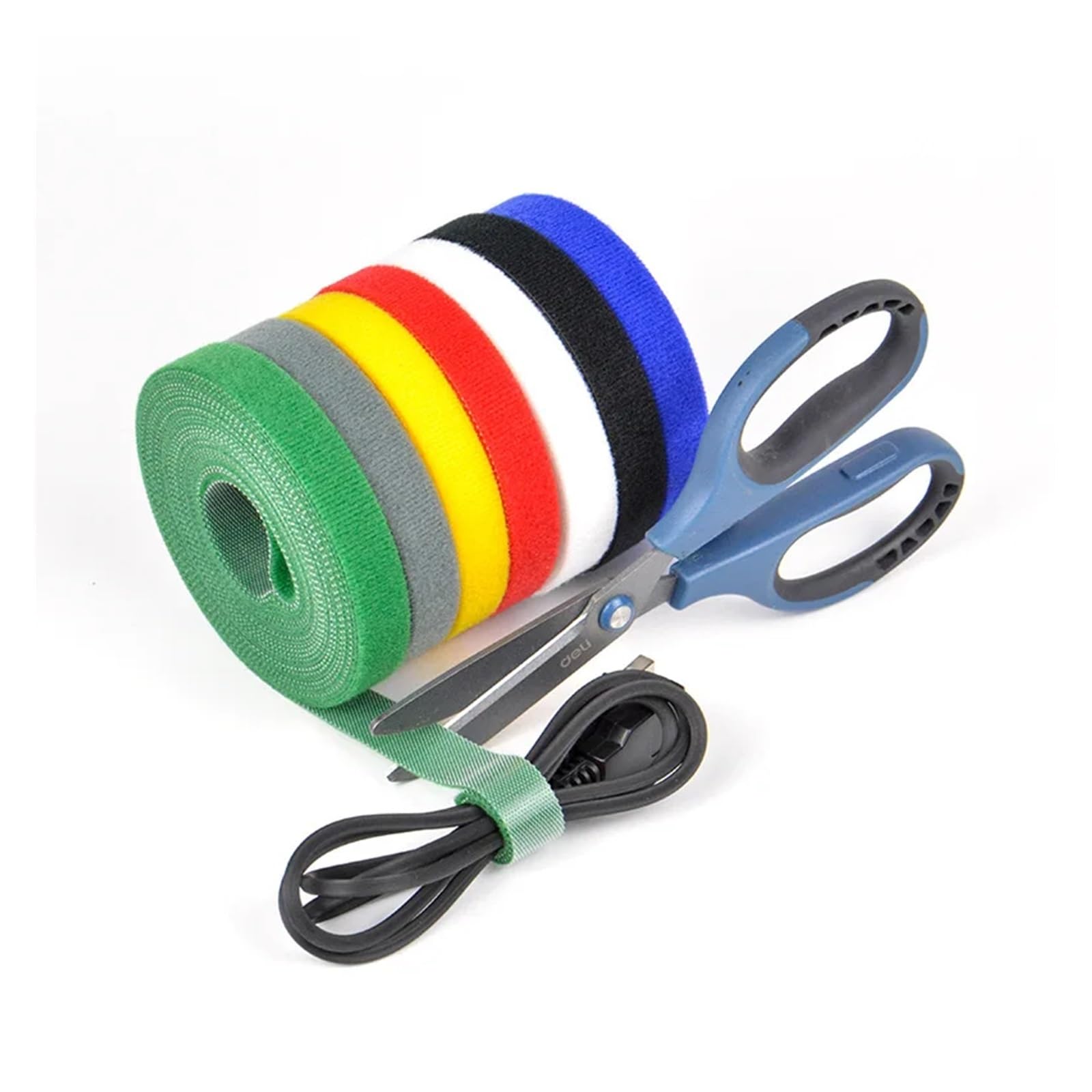 25M/Rolle 10/12/15/20/25/30/50mm Kabel Organizer USB Kabel Wickler Management Nylon Cut Krawatten Kopfhörer Kabel Kabelbinder(Red,50mm x 25M)
