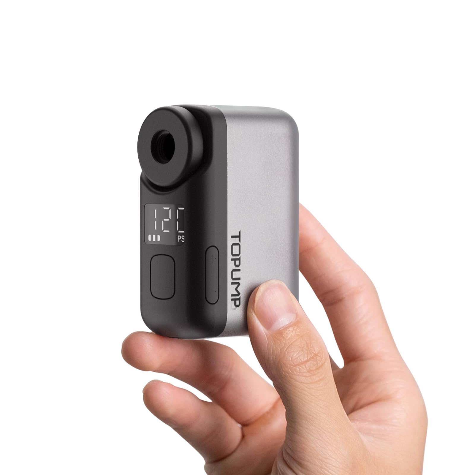 Tiny Pump Mini Bike Tire Pump with Gauge, 120PSI Portable Electric Bicycle Air Pump, Auto Stop, Type-C Rechargeable Battery with Presta and Schrader Valve for Road Bike