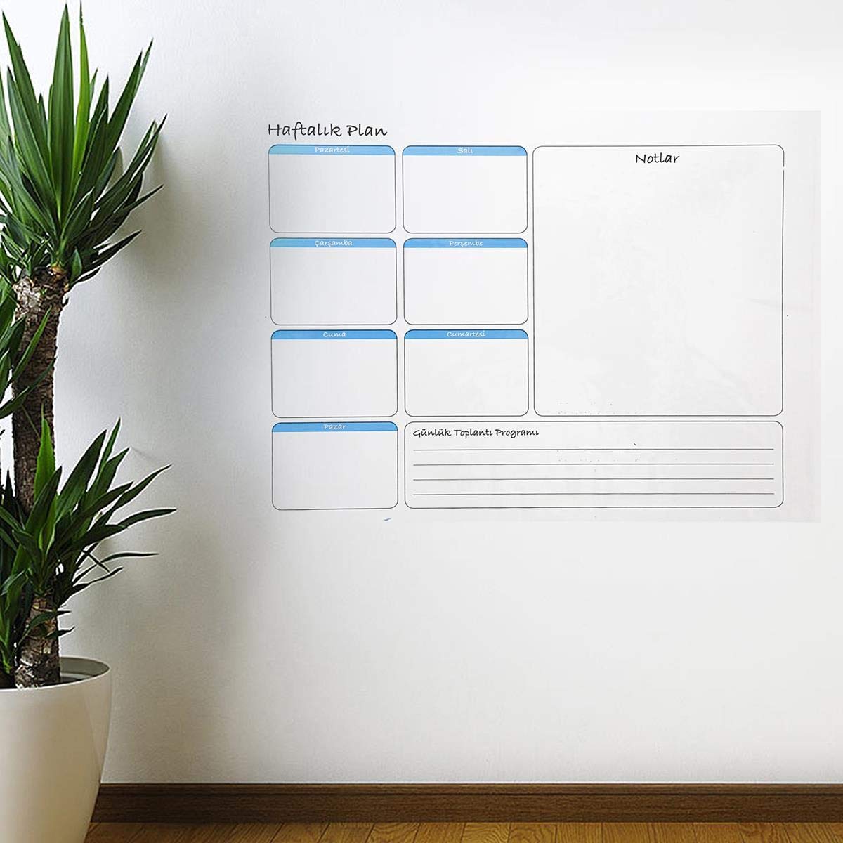 Buffer Haftalık Planlayıcı Manyetik Duvar Stickerı Takvim 56 cm x 70 cm