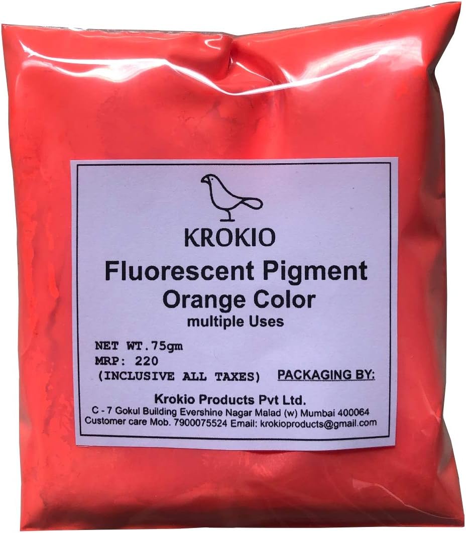 Fluorescent Pigment Powder for Candle Making Colors (Dye) Pack of 75gm (Orange)