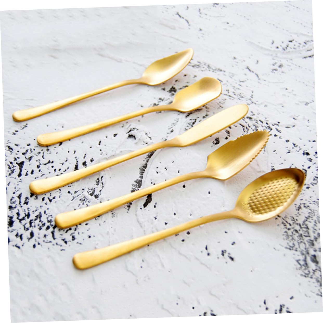 TOPBATHY 12 Pezzi 304 cucchiai in acciaio inossidabile abito cucchiai di frutta palline da dessert gusto cucchiaio da dessert coltello da burro Uva