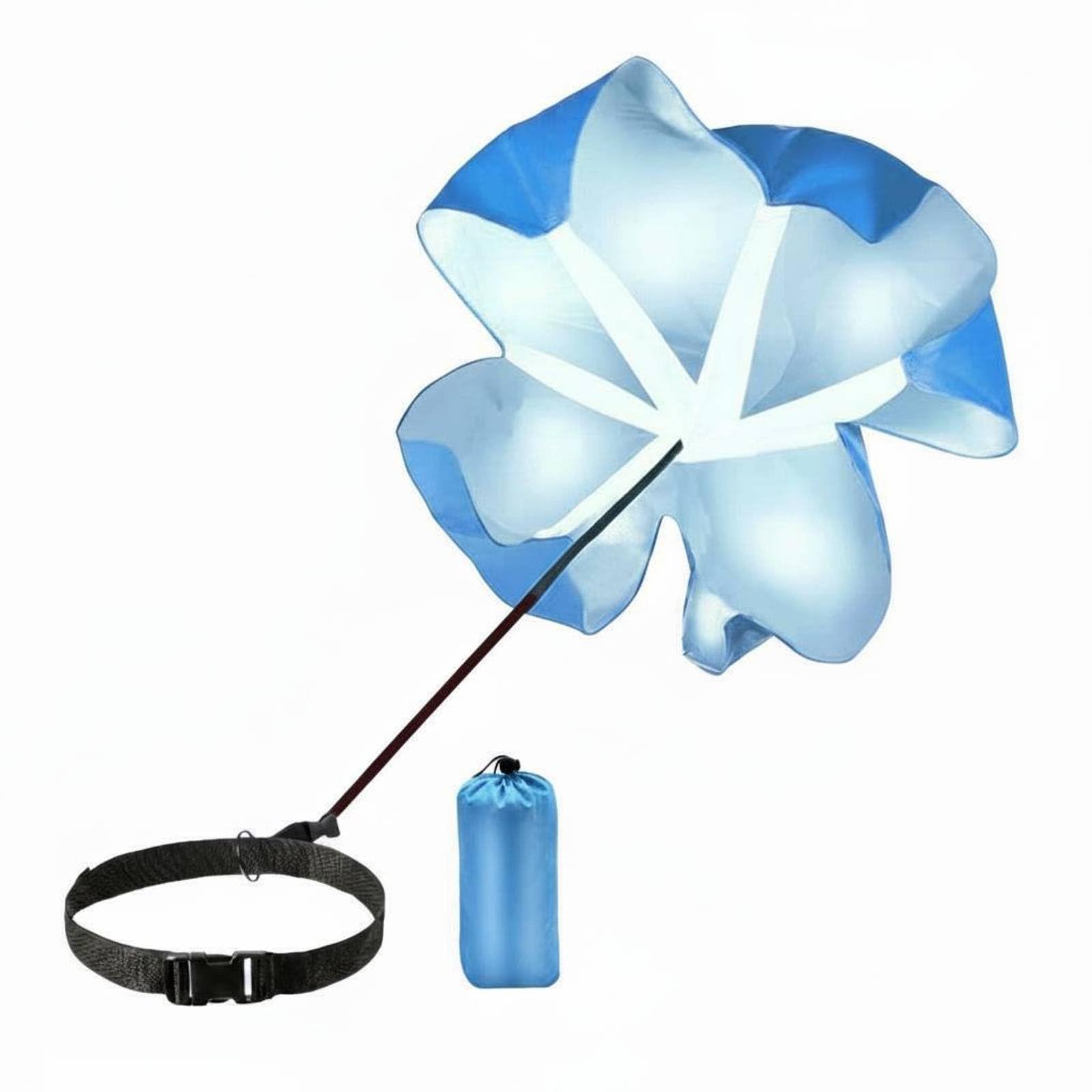 Silver Coated Sprint Resistance Parachute Quick Release Buckle Resistance Running Parachute Adjustable Strap Speed Chute for Sprinters, Athletes, Blue-image-47