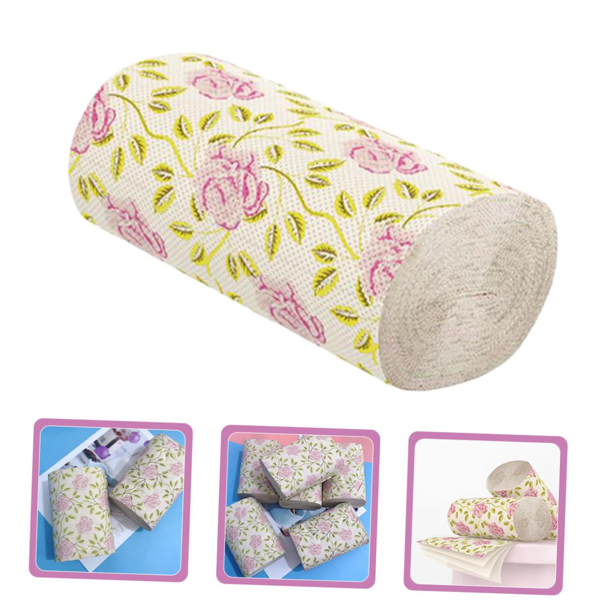 VALICLUD Carta Igienica in Polpa di Bamboo 10 Pezzi Morbida e Confortevole con Design Elegante a Rose per Uso Quotidiano e Ufficio