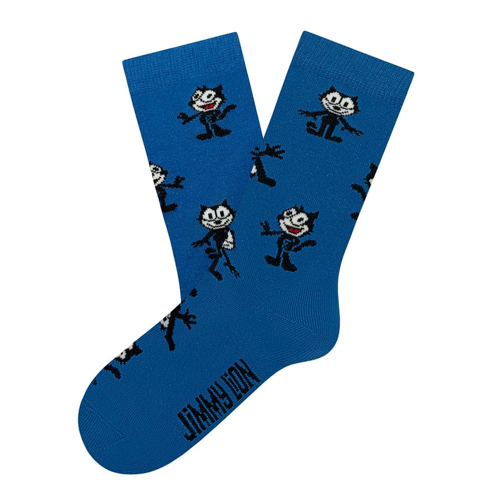 Jimmy Lion Blue Felix Pattern Crew Socks Eu 21-25