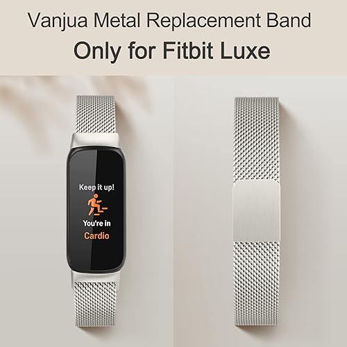 Miniatura 2 de Correa de metal para Fitbit Luxe para mujeres y hombres, correa de repuesto magnética ajustable de malla de acero inoxidable compatible con Fitbit