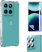 FIT IT Capa Anti Impacto TPU para Motorola Edge 60 Fusion + Película Hidrogel HD + Películas Lente Câmera Transparente