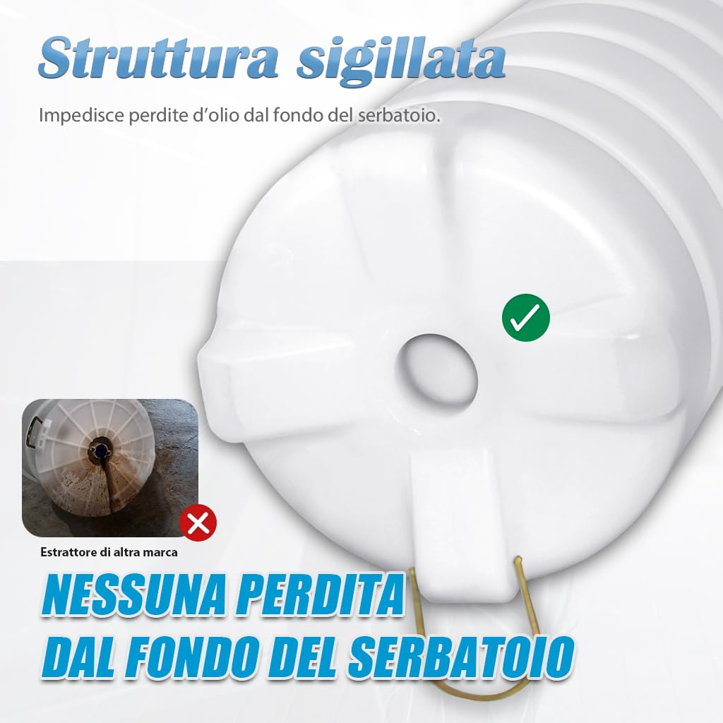 FIRSTINFO Estrattore Olio Pneumatico/Manuale 15L, Prodotto a Taiwan, con Manometro, 5 Tubi di Aspirazione, Sonda Ultra Sottile 3,5 x 4,5 mm, A1106EUY5