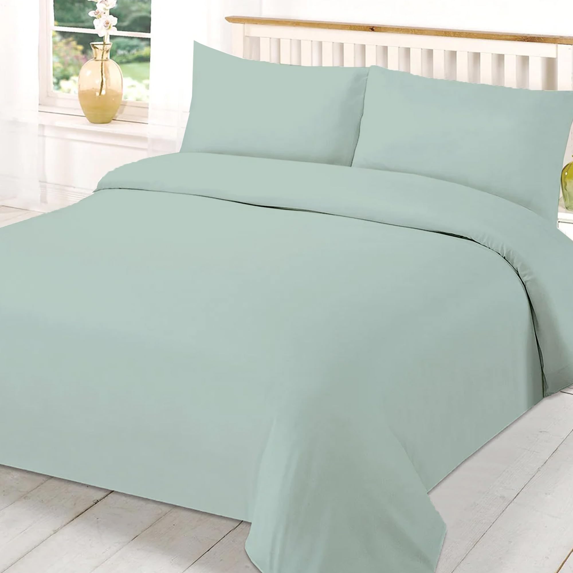 EverSoft Bedding 3PCS 100% Egyptian Cotton King Duvet Cover 400 Thread Count Kingsize Duvet Cover Sets with 2x Pillowcase King Size Duvet Cover Sets