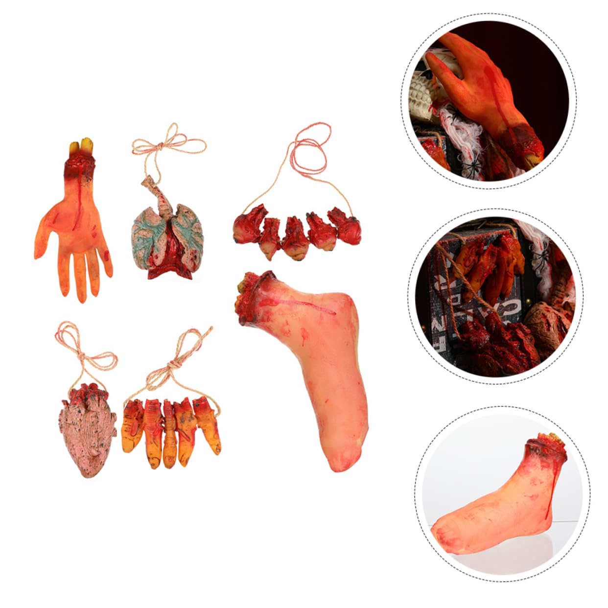 TOYANDONA 12stücke Teiliges Halloween Deko Mit Gefälschten Abgetrennten Körperteilen Realistische Requisiten Für Gruselige Partys Und Spukhäuser Aus Langlebigem Vinyl Für Schaurige