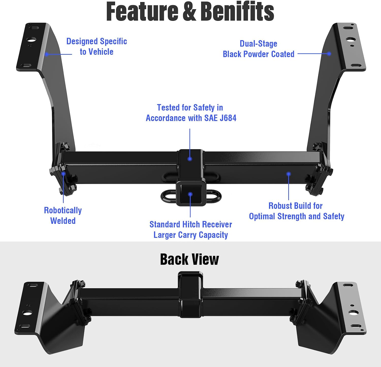 Trailer Hitch, 2 inch Towing Hitch Receiver with Class 3 Hitch Cover Compatible with Subaru Forester All 2009-2013