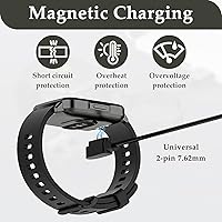 Vista 5 de Paquete de 2 cables de carga magnéticos para reloj inteligente, universal de 2 pines de 0.300 in, cable de carga de repuesto compatible con reloj