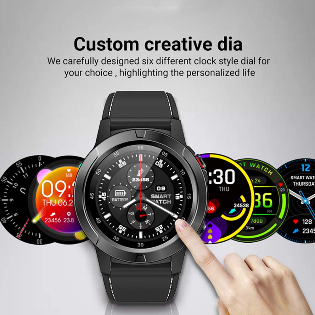 Orologio GPS da Uomo Intelligente, cardiofrequenzimetro Impermeabile Bluetooth IP67 da Donna, Orologio da Corsa con Bussola,Argento