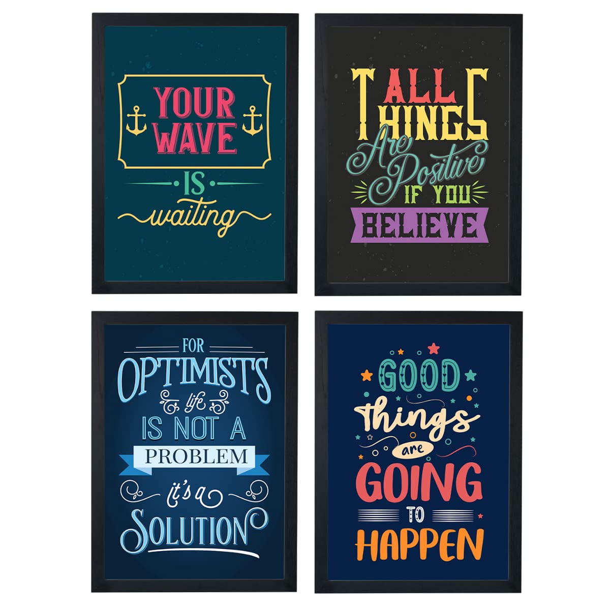 Wizzartprints Motivational Wall Framed Quotes Wall Art Painting, Framed Posters For Home Office