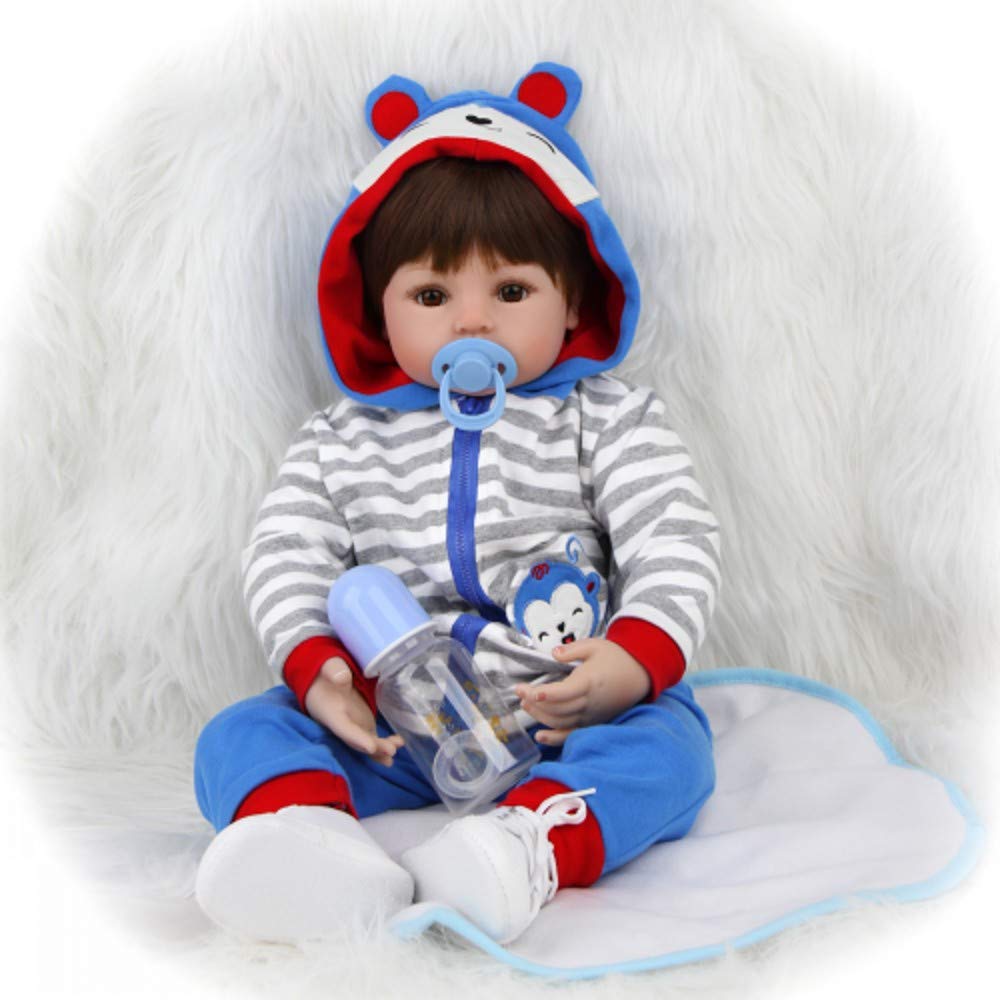 ZIYIUI Reborn Baby Dolls 50 cm Prawdziwe miękkie winylowe silikonowe realistyczne lalki maluch Realistyczne zabawki Reborn Baby Boy dla wieku 3+ (50 cm Reborn Lalki chłopca)