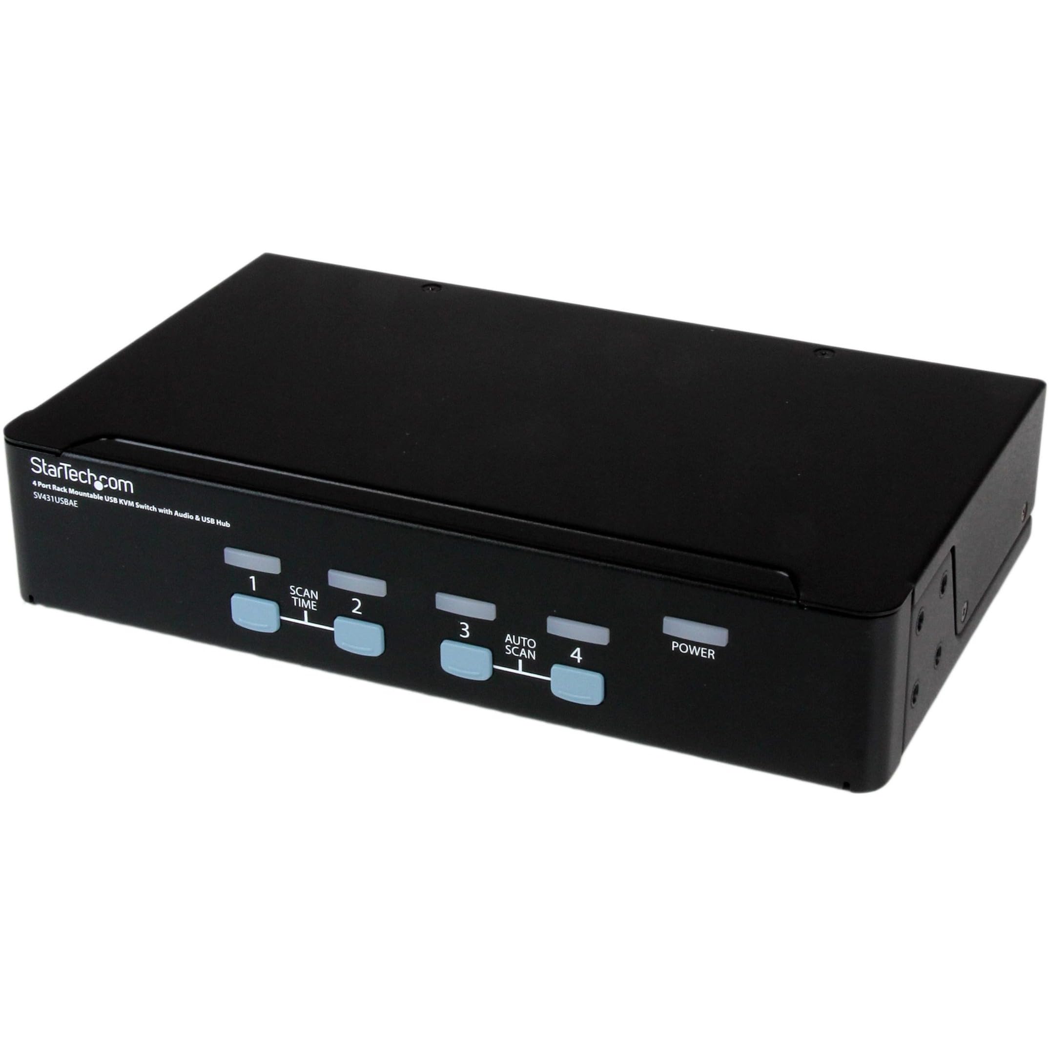 StarTech.com 4 Port Rack Mountable USB KVM Switch with Audio & USB 2.0 Hub (SV431USBAE)-image-45