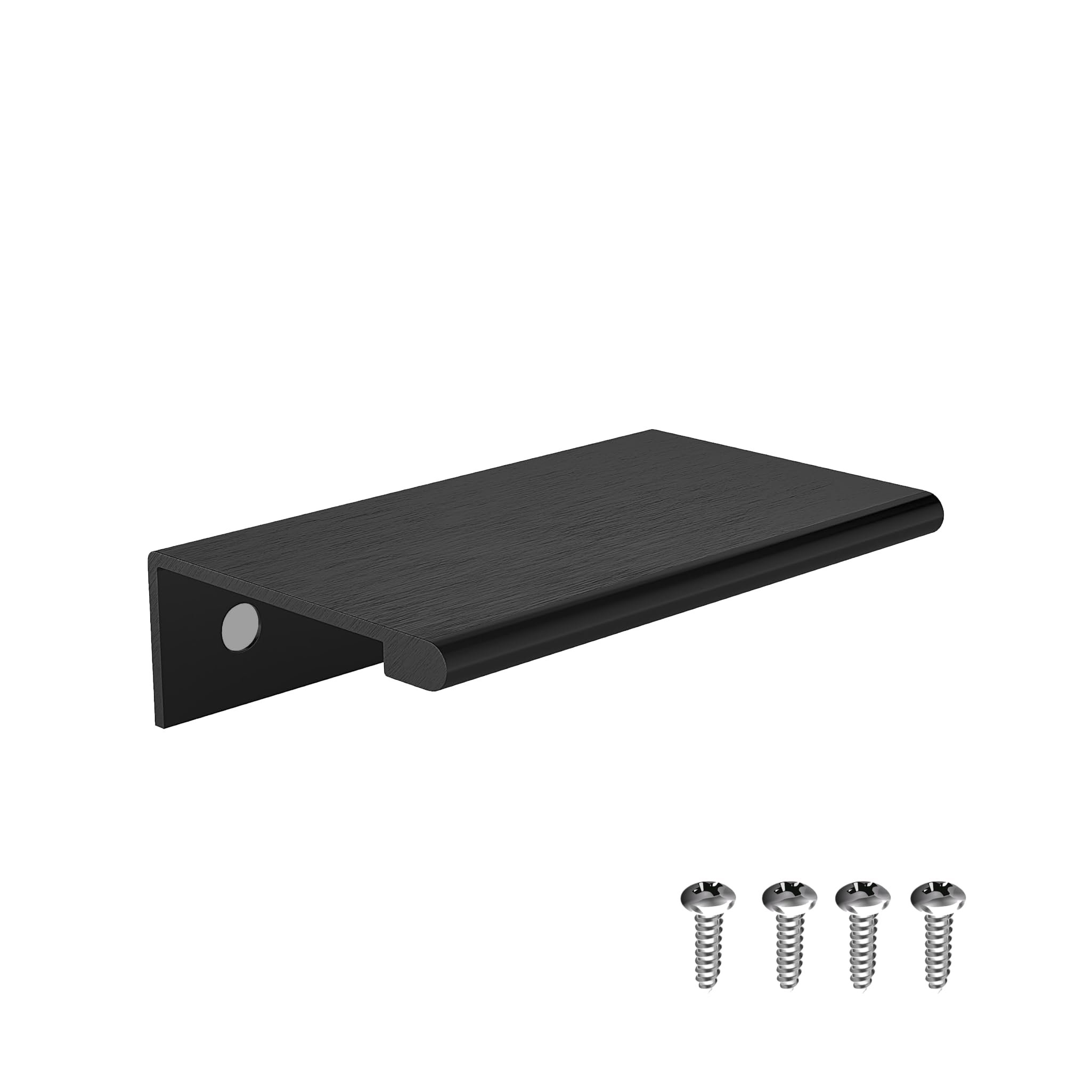 3 x 1,61 cala, 25 sztuk, idealne uchwyty do krawędzi, uchwyty na palce 7,6 cm do szafek, materiał aluminiowy, matowe czarne wykończenie, uchwyty premium do szuflady kuchennej (ze śrubami)