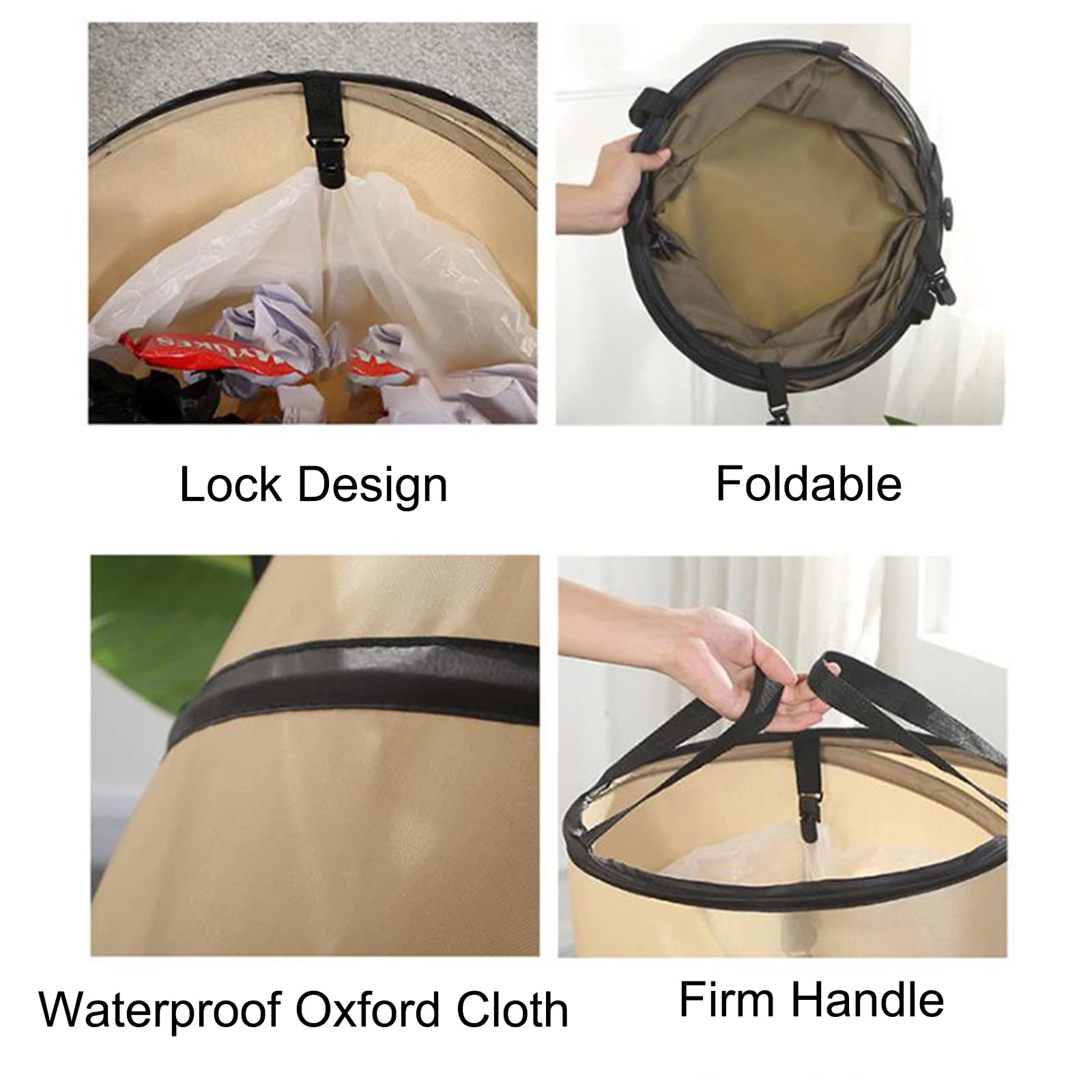 2x Sacchi da Giardinaggio Riutilizzabile 113L, Poliestere Oxford 400d Robusto, Impermeabile, Antistrappo Borsa da Giardino, Sacco Pieghevole per Rifiuti Da Giardino e Fogliame