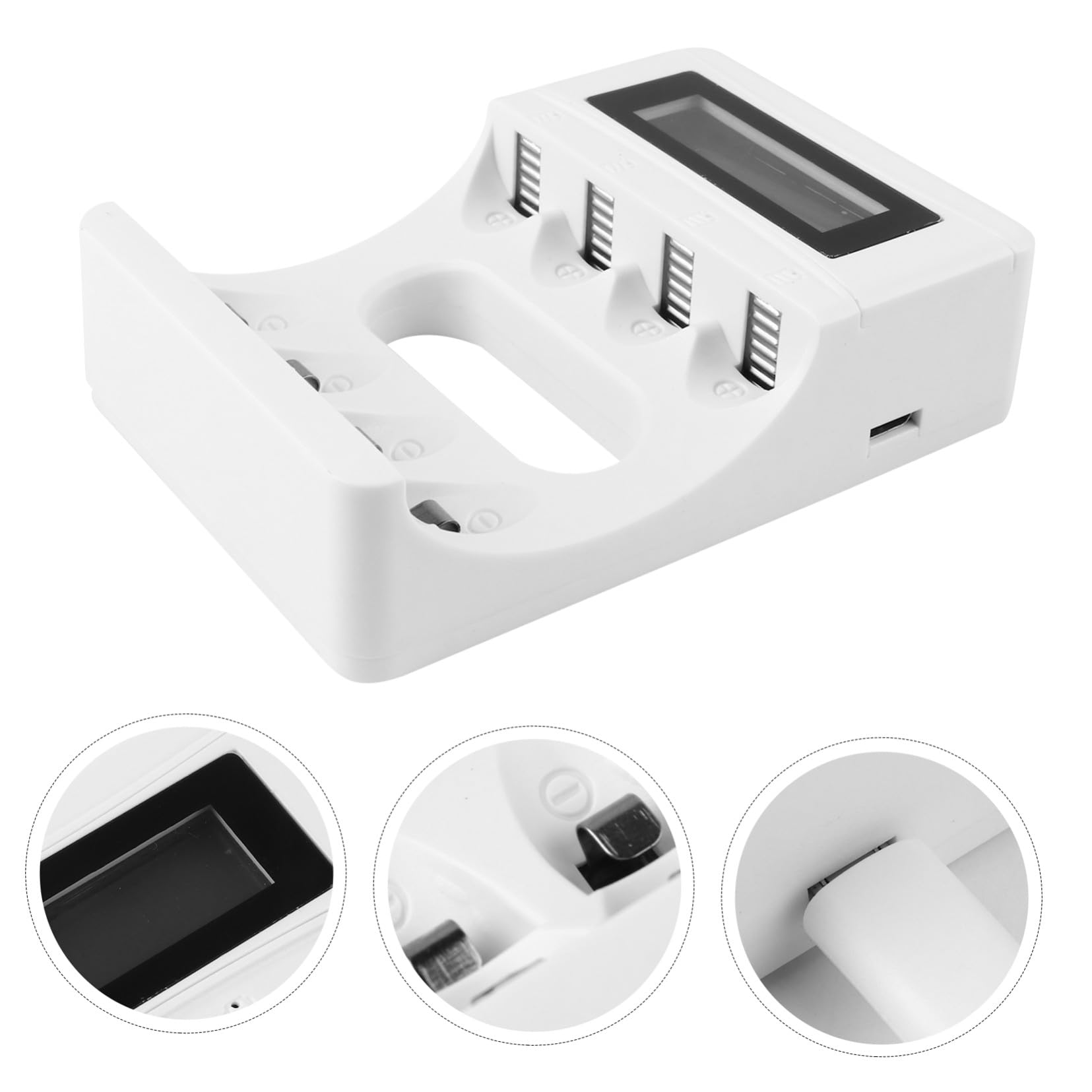 HOMSFOU 2piezas Cargador Recargable De Baterías Pantalla LCD De Slots para Equipos Electrónicos Cargador USB Seguro