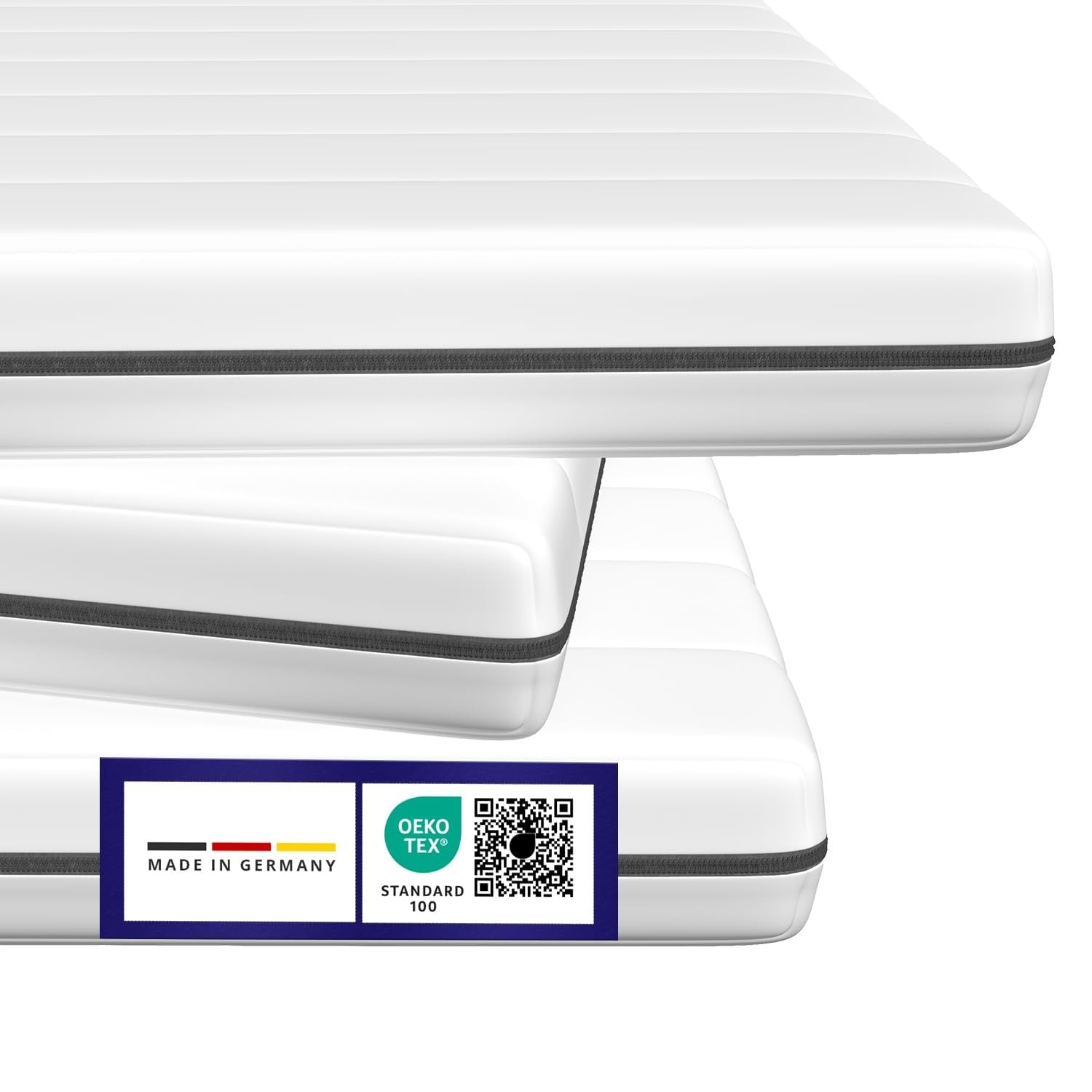 Mister Sandman Surmatelas en Mousse Confortable – Soutien Ergonomique et Respirant – Certifié Oeko-TEX – Housse Amovible et Lavable – Qualité Allemande – Épaisseur 5 cm (100x190 cm)