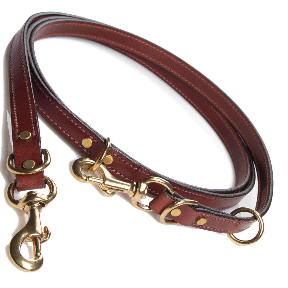 Mendota Pet Jaeger Leather Dog Lead, Chestnut, 3/4-Inch x 8-Feet