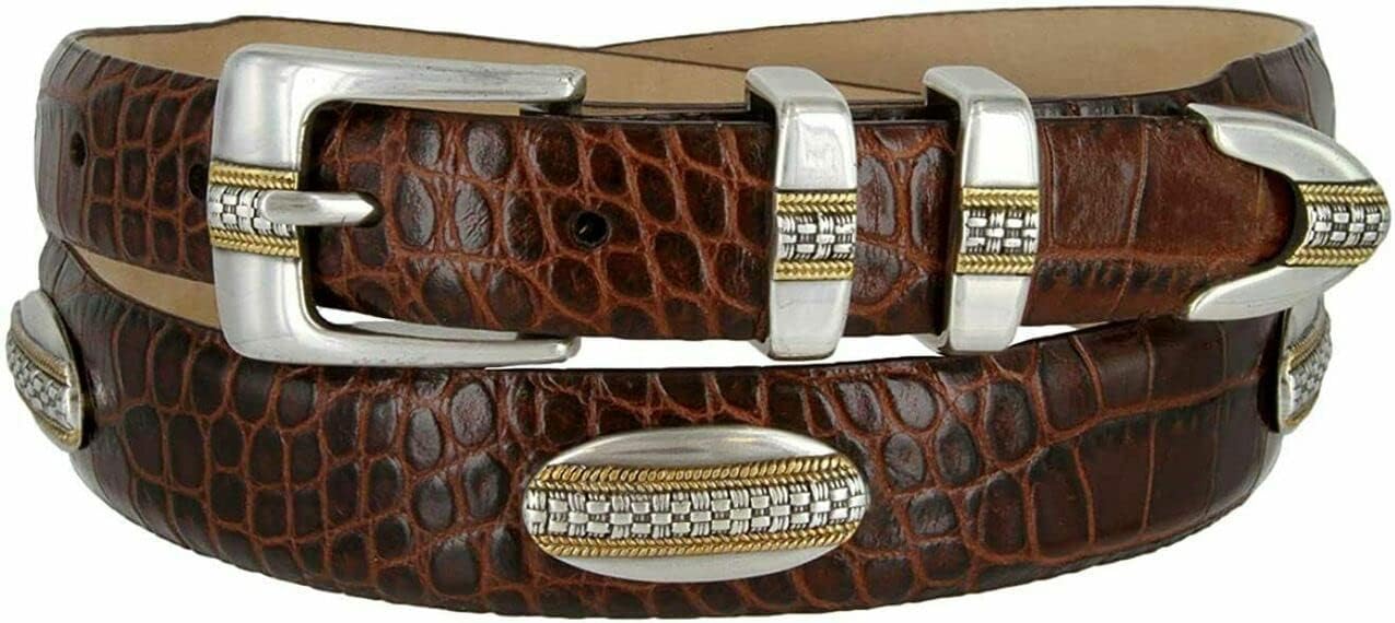 S5825-1 Genuine Full-Grain Cowhide Leather Designer Dress Belt 1-1/8"(30mm) taper down to 1"(25mm) wide, Multi-Style Options