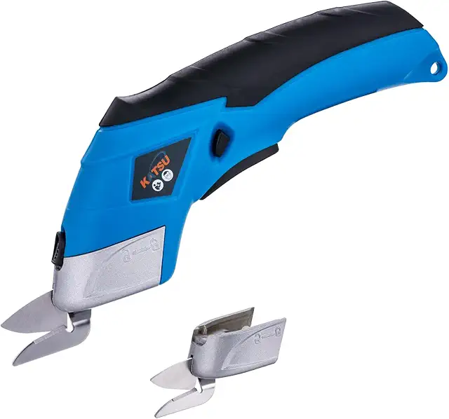 Ciseau électrique couture KATSU Tools sans fil 3,6V avec 2 têtes de coupe en acier