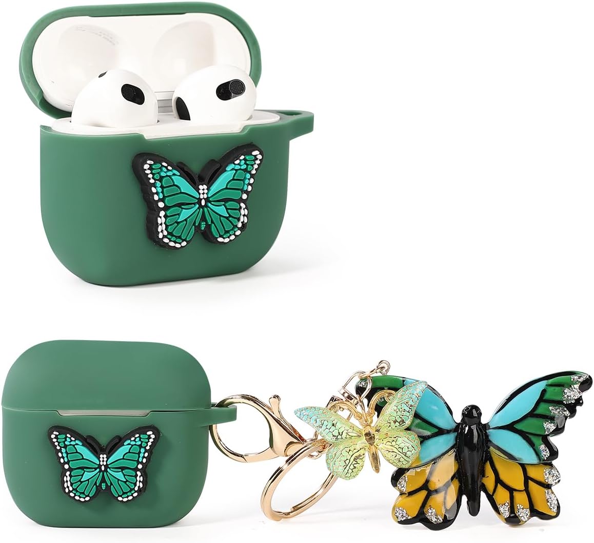 Case for AirPods 3rd Generation Earbuds with Doll Lanyard Carabiner, Silicone Cute Cover Protective Shockproof with Multiple Cartoon Styles of Design for AirPods 3