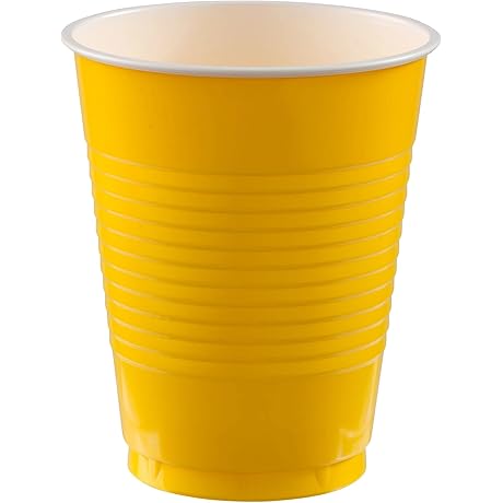 Solo Yellow Plastic Disposable Cups - A Bright and Convenient Drinkware Solution