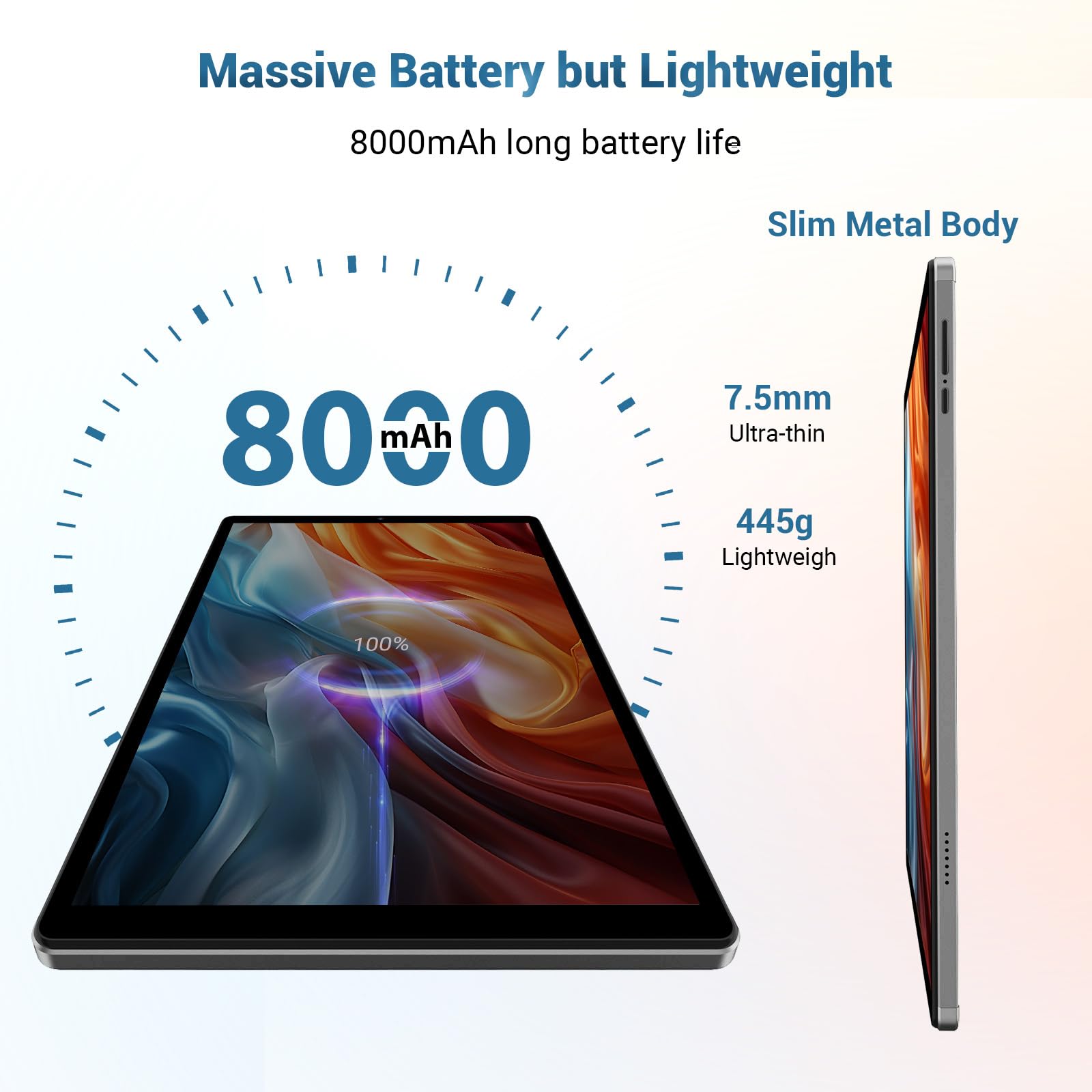 LEVIRTU Android 14 Tablet 10,3 Pollici, Octa-Core 2.0 GHz, 2K FHD, 2.4G+5G WiFi, 36GB RAM+256GB ROM (2TB TF), 8000mAh, 13MP+8MP, GPS, Bluetooth 5.0, Face ID, Tablet con Tastiera, Mouse (Grigio)