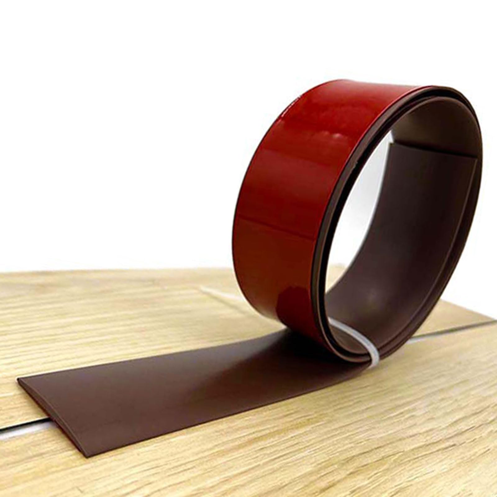 Poza Przejściem Podłogi Samoprzylepne Podłogi Pasy Podłogi Przejściowe Samoprzylepne Laminowane, Pcv Laminowane Płaska Rozdzielacz Drzwi Transi(Size:7.6cm x 500cm,Kolor:Kawa)