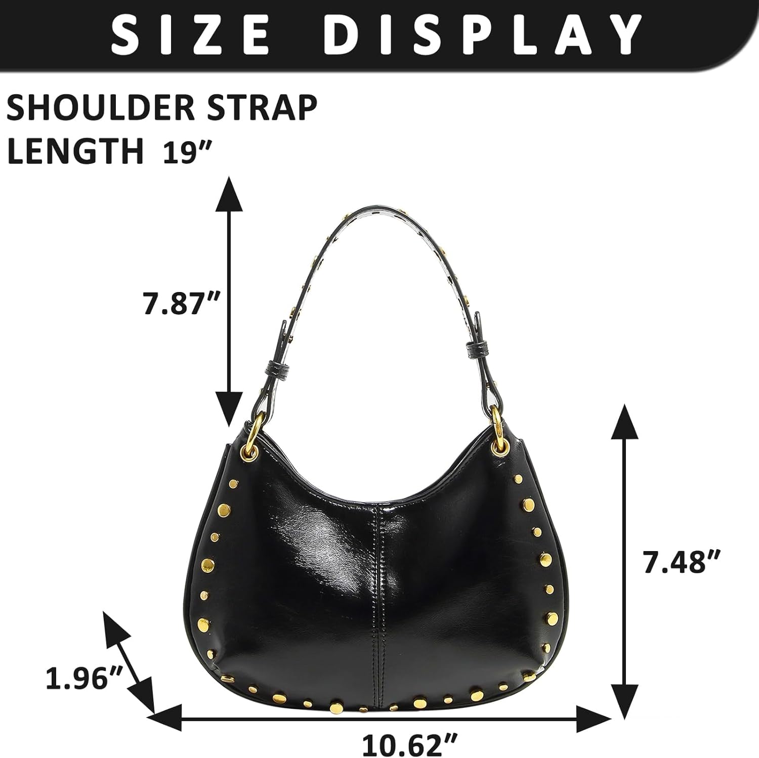 Crossbody Bag for Women, Simplicity Underarm Bag, Leather Tote Bag, Shoulder Purse Suitable for Important Occasions, Work, Travel(Black) - Image 4