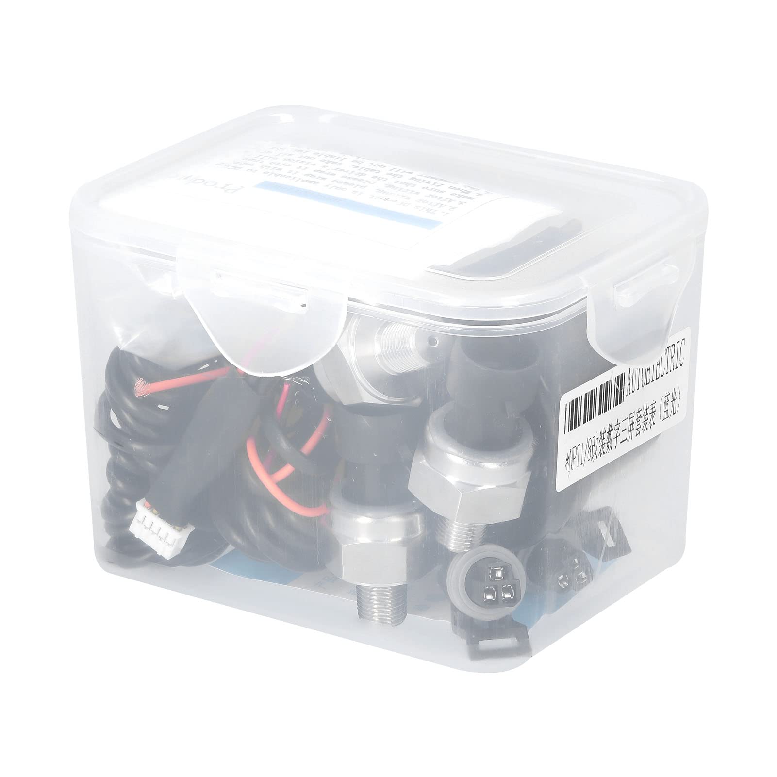 Jauge de pression d'air à triple affichage LED jauge de suspension pneumatique numérique 0-220PSI avec 3 capteurs 1/8NPT Kit de jauge de pression de suspension de sac gonflable