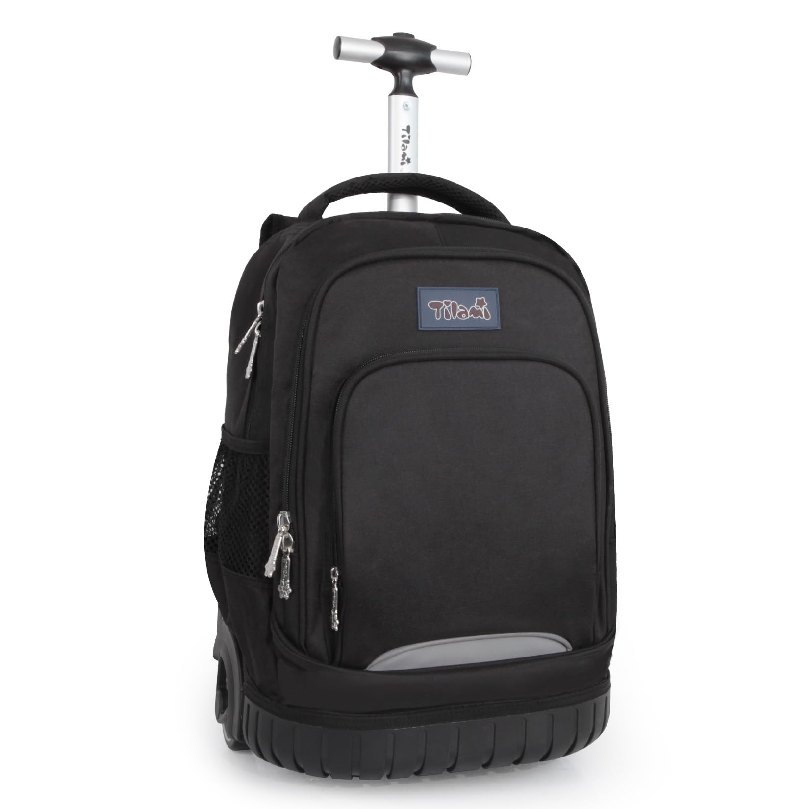 Tilami Kids Rolling Backpack 18 inch Boys and Girls Laptop Backpack, Black