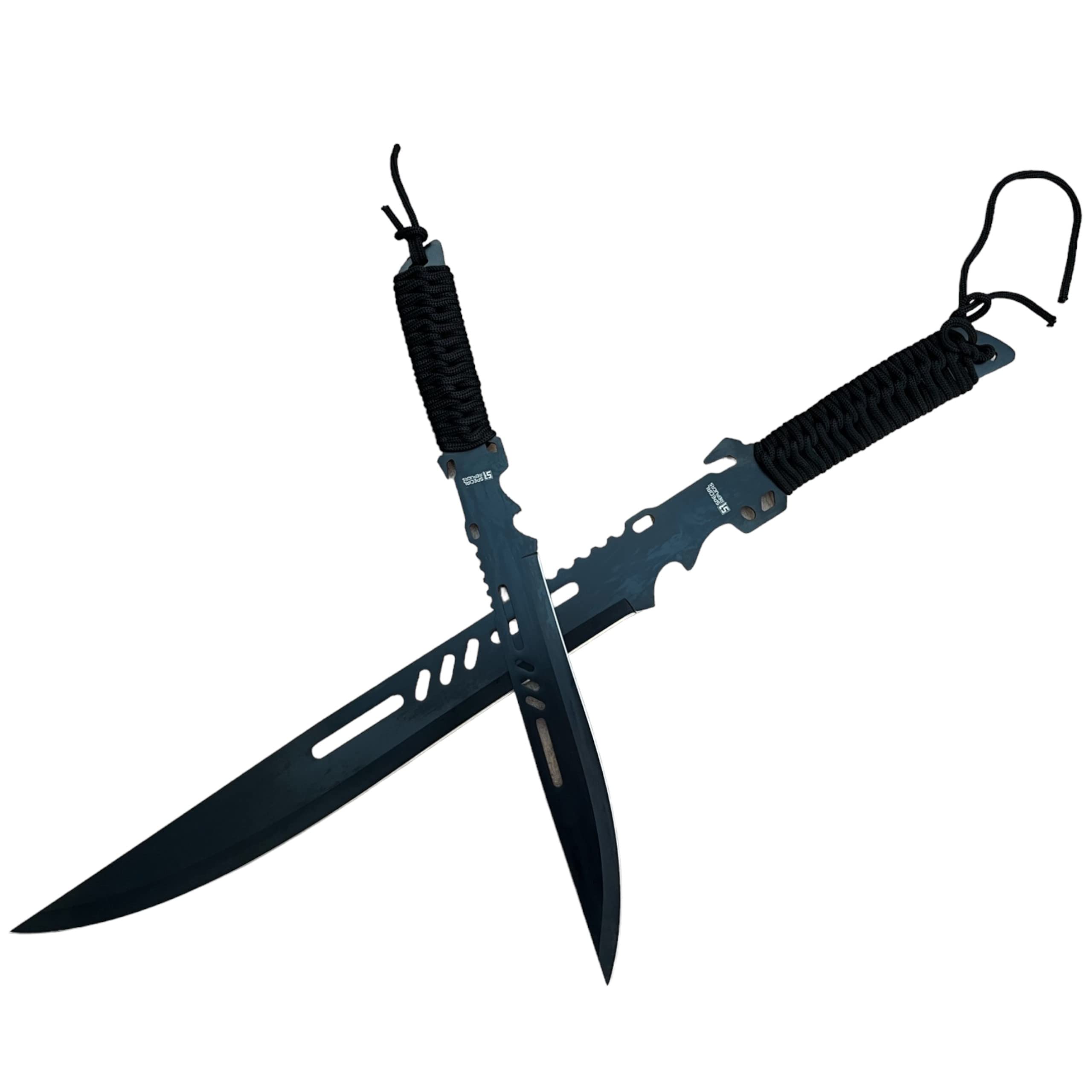 EIN Satz 2 Machete Katana Ninja Schwert scharf echt zum Training Metall Stahl 2 Schwerter in einem Samurai Nur für Erwachsene 68 cm und 45 cm - 18 Jahre erforderlich 104