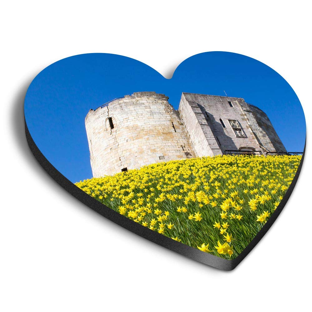 Destination Vinyl Ltd Multicolor 1 X Heart Mdf Magnets - Cliffords Tower York Tourism 3198