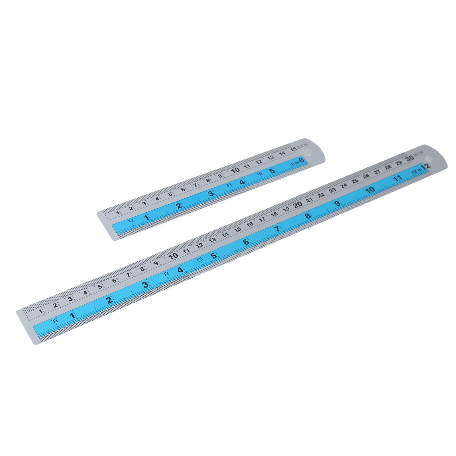 Stainless Steel Ruler 6in & 12in Straight Edges Ruler with Imperials and Metric Measurements Professional Metal Straight Edges