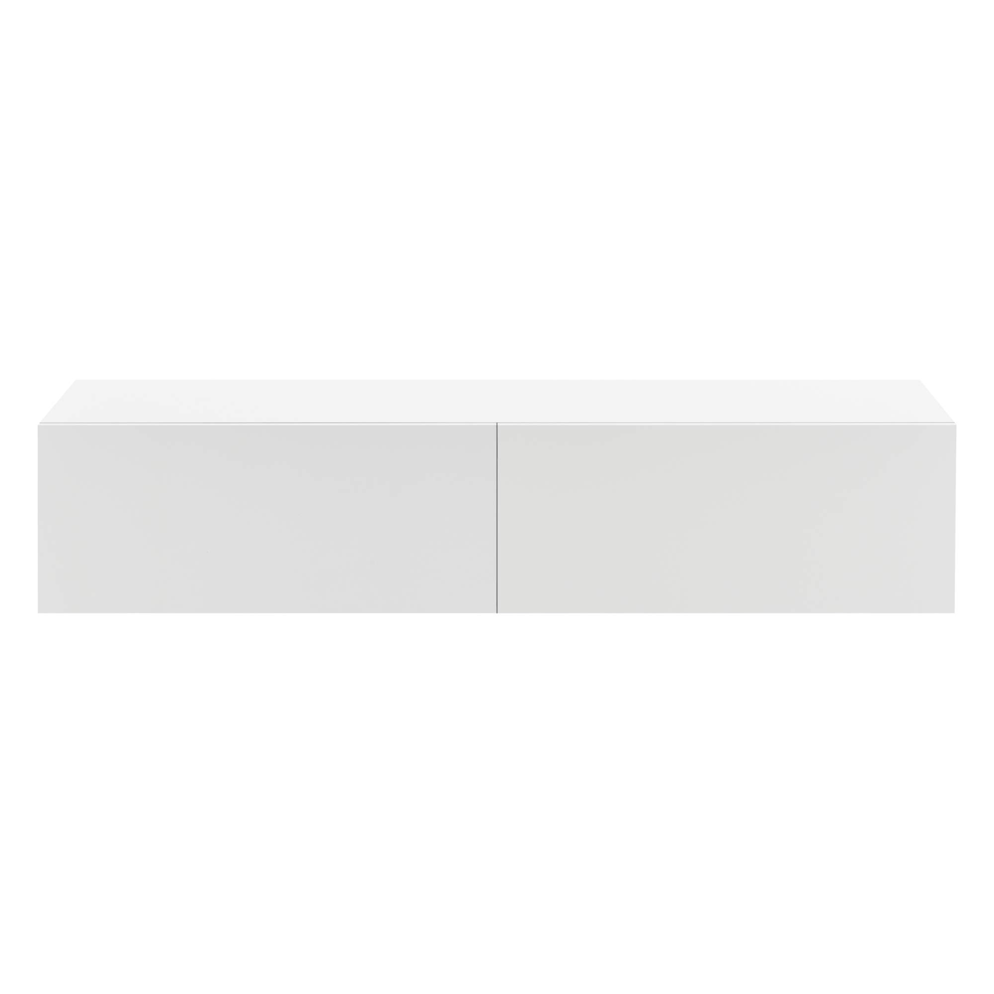 [en.casa] TV Lowboard hängend Evaton Hängeboard mit 2 Schranktüren Fernsehschrank schwebend Wohnzimmer 140 x 33 x 30 cm Weiß matt