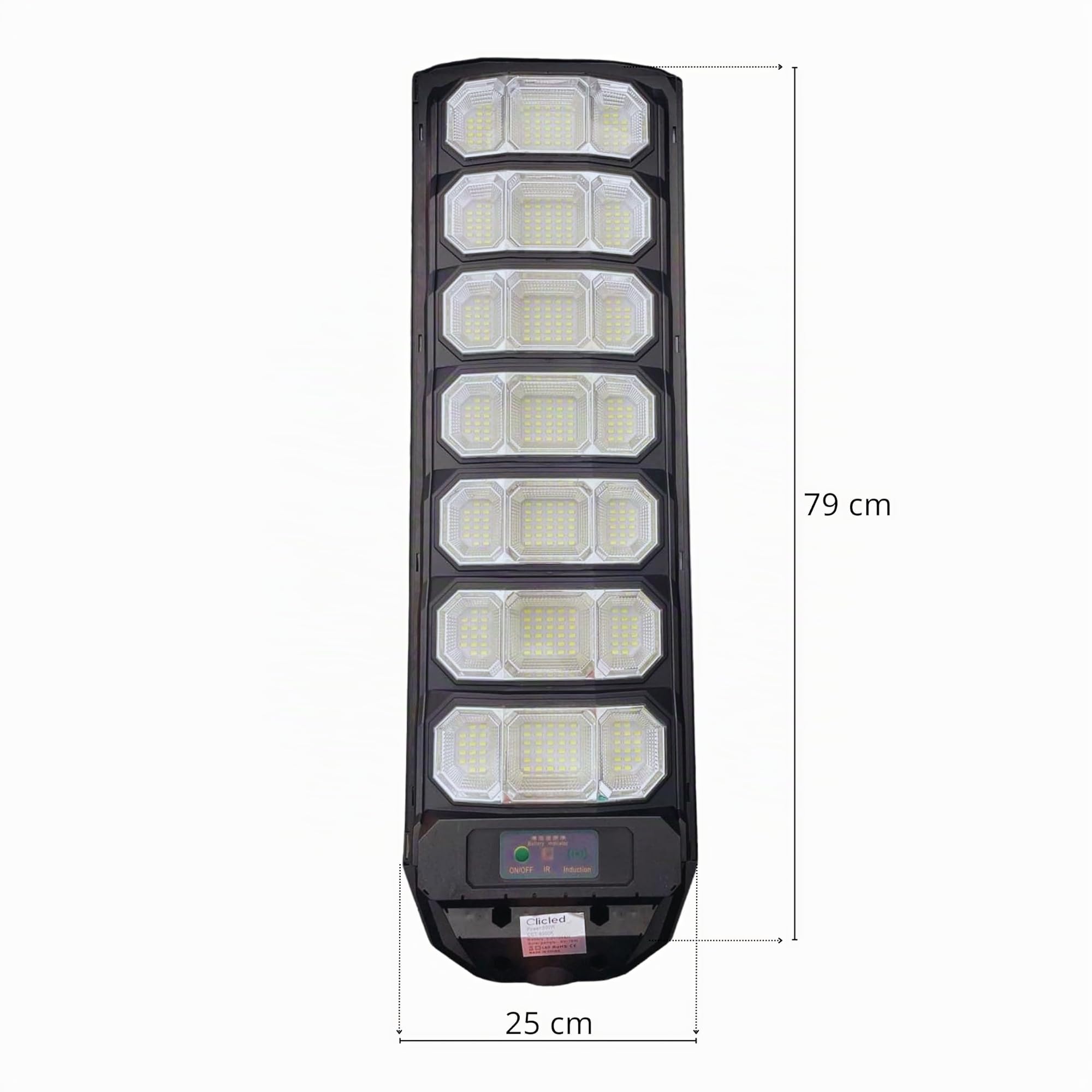 CLICLED Lampione Solare LED Esterno da Giardino 500W Crepuscolare e Sensore Di Movimento Con Telecomando Faro Stradale a Energia Solare 6500K Lampione Luci Sentieri Per Esterni