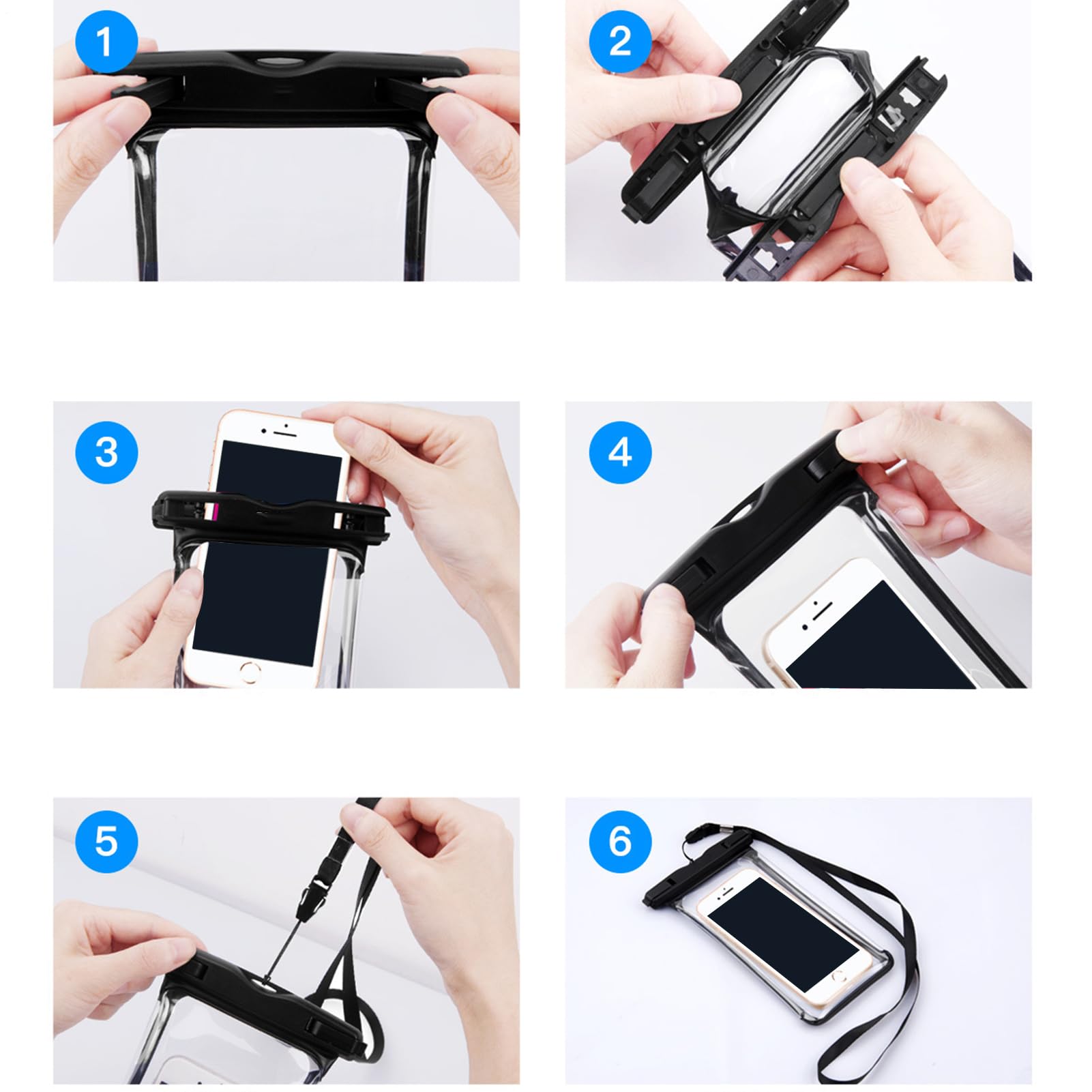 Generico Waterproof Phone Case with Lanyard, Clear Floating Phone Pouch, Touchscreen Compatible, Watertight & Dustproof, Outdoor Accessories for Beach, Swimming, Snorkeling, Kayaking