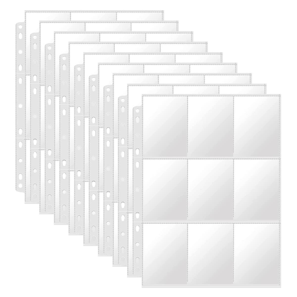 Jagowa 540 Pockets Card Sleeves Double-Sided Waterproof Transparent Nine-Grid Trading Card Album for Storing Game Cards, Stamps, Photos, Business Cards, Clear