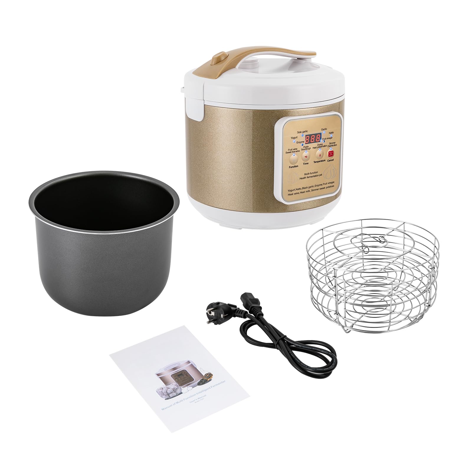 Fermentatore di aglio nero, 6 l, scatola di fermentazione automatica intelligente con controllo del tempo e della temperatura, per yogurt, riso dolce bianco