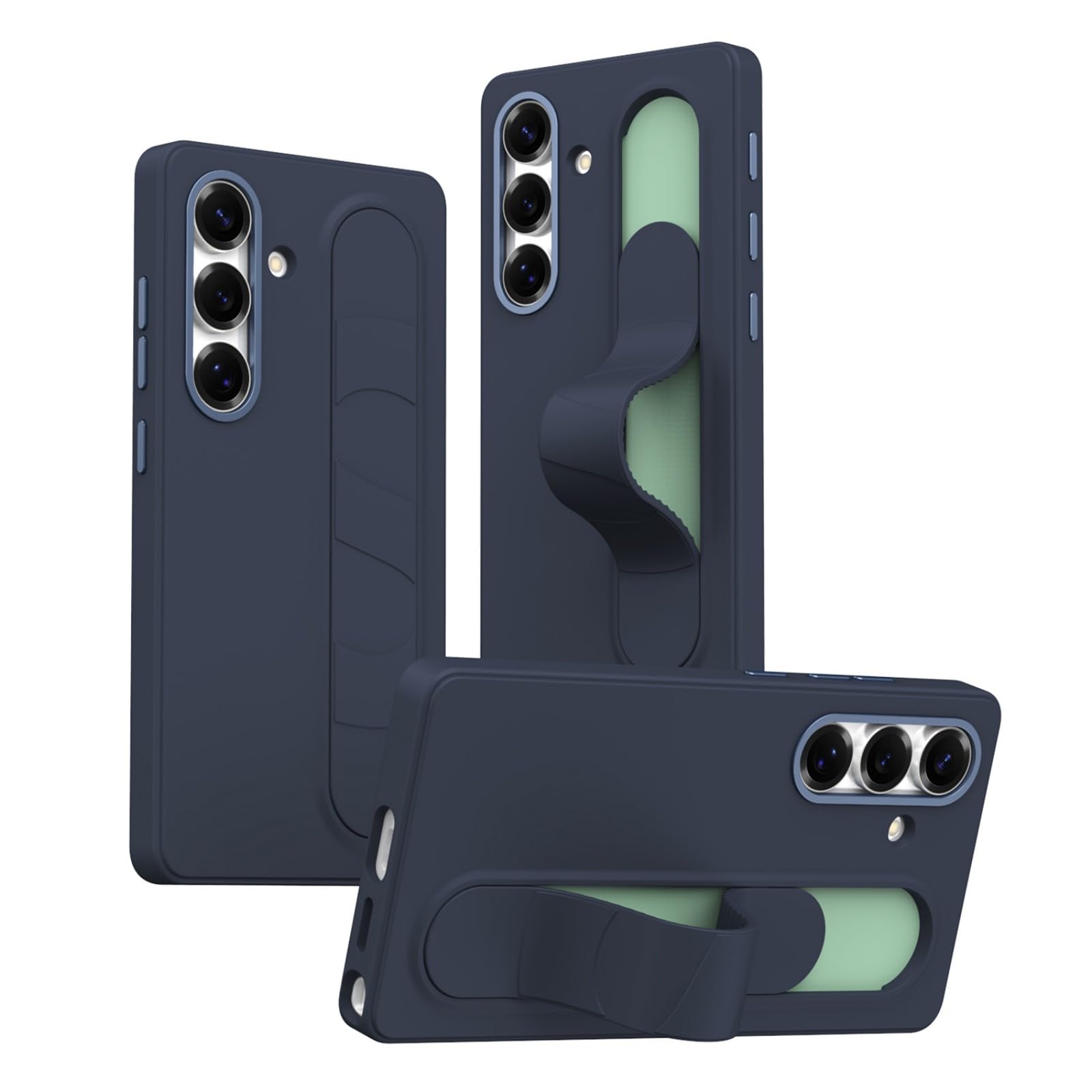 Etui na S24 Plus Case + 3 inteligentne przyciski NFC + pasek na nadgarstek i uchwyt + pierścień ze stopu obiektywu, stojak na uchwyt do Samsung Galaxy S24 + (1)