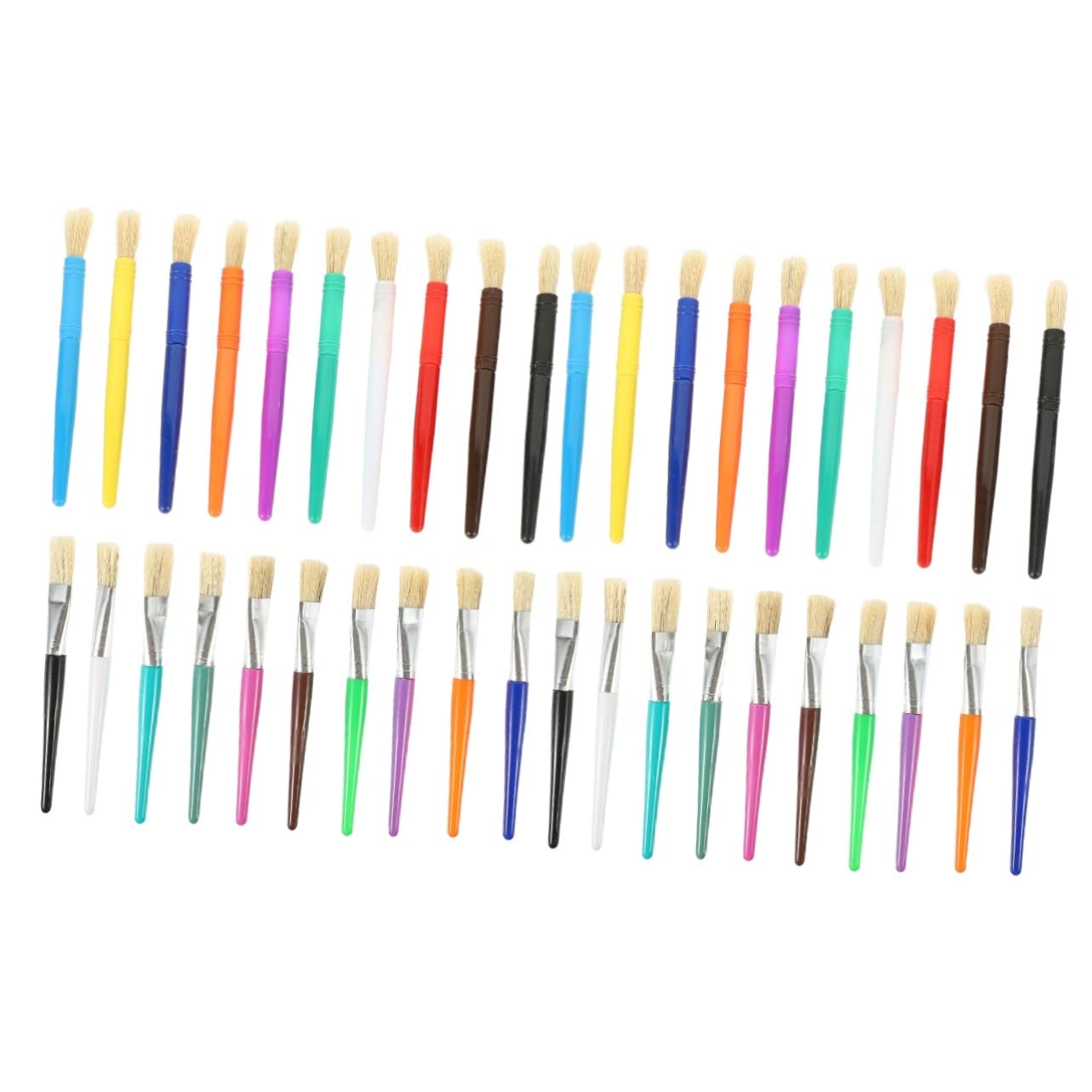 Operitacx 2 Series Pinceles De para Acrílica Y Óleo para Cerdas Suaves Y Mango Plástico Resistente para Manualidades Y Dibujo Artístico 20 Piezas*2