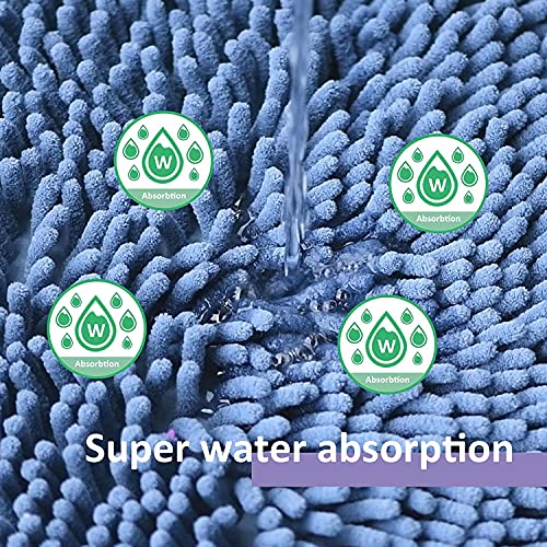Image of Bathroom Rugs Bath Mats for Batroom Chenillen Bath Rug Set 3 Piece Non-Slip Bath Mats, Absorbent Shaggy Rugs, Machine Wash, Perfect Plush Bathroom Mats, Bathroom Carpets Set Sky Blue